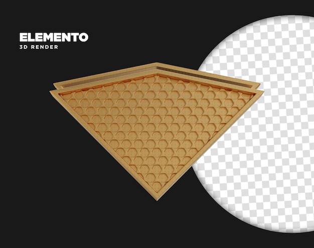 PSD metal element 3d-render