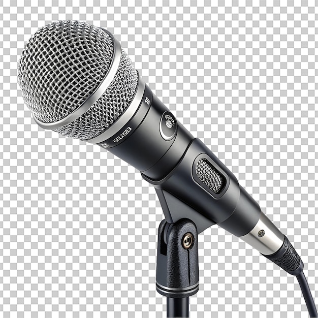 PSD microphone isolé sur fond transparent