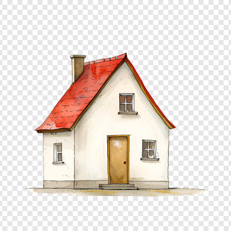 PSD mini dům izolovaný na průhledném pozadí