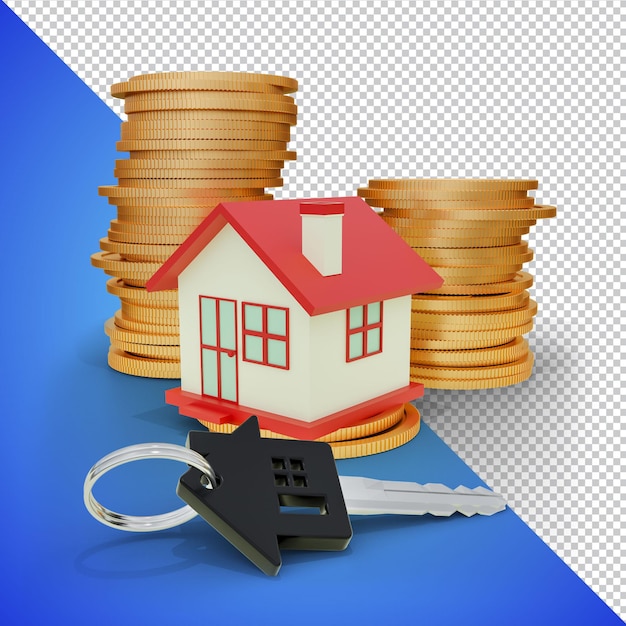 PSD mini inversión inmobiliaria 3d render