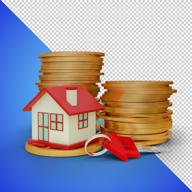 PSD mini inversión inmobiliaria 3d render