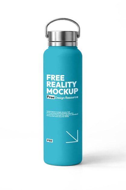 PSD mockup de botella de agua térmica azul