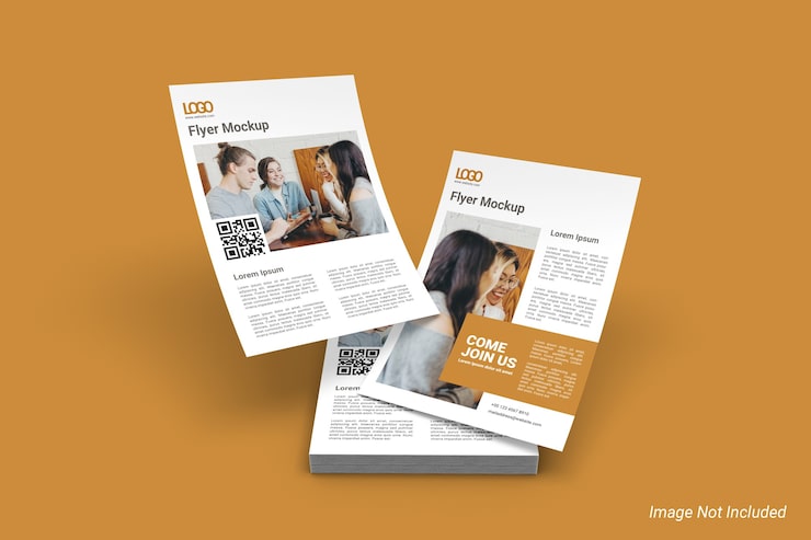 PSD mockup de folheto de vista em perspectiva