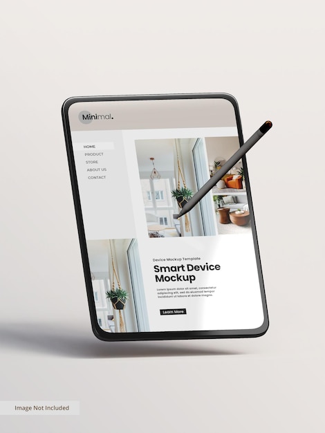 PSD mockup der benutzeroberfläche der smart tab screen app
