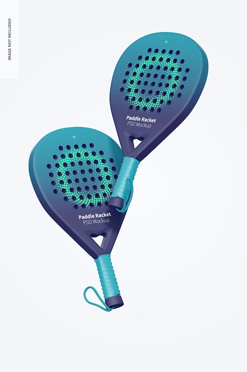 PSD mockup di racchette da paddle, galleggiante