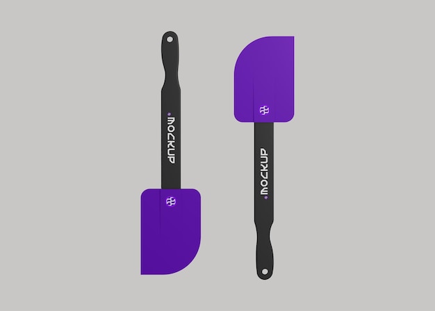 PSD mockup de espátula morada y negra