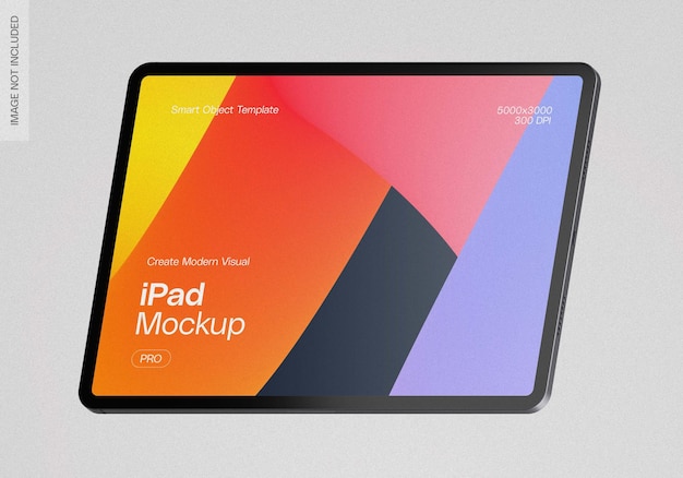 PSD mockup moderno de ipad com display abstrato