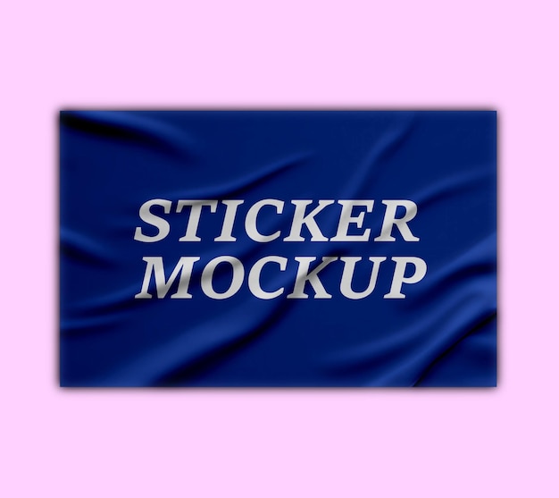 PSD mockup de la pegatina azul