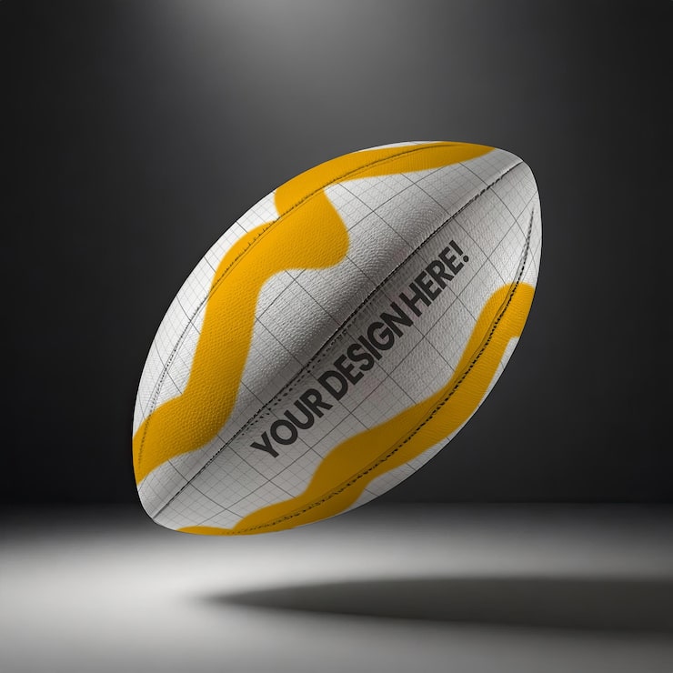 PSD mockup de la pelota de rugby 03