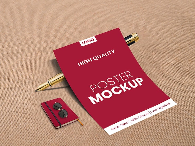 PSD mockup poster berkualitas tinggi