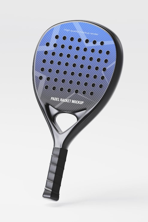 PSD mockup racchetta da padel - attrezzatura sportiva blu e nera