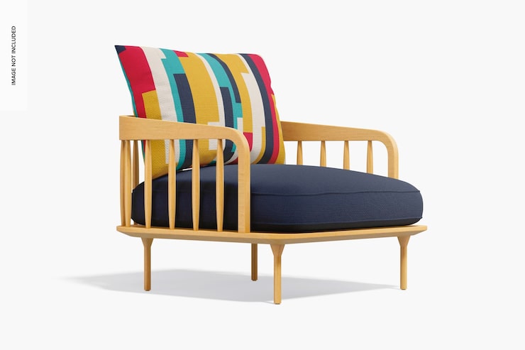 PSD mockup del sillón del salón, vista izquierda
