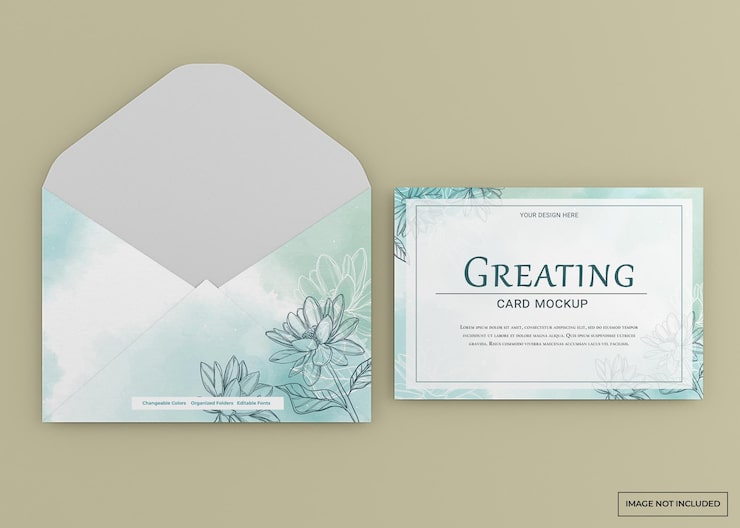 PSD mockup de tarjeta de agradecimiento