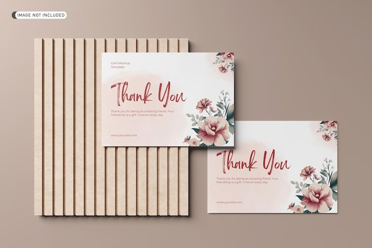 PSD mockup de tarjeta de agradecimiento