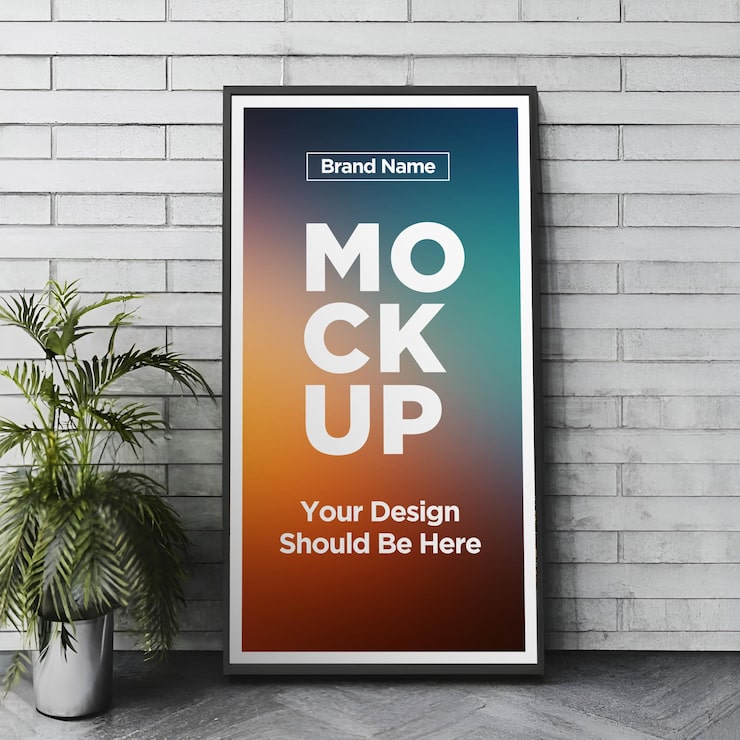 PSD mockup untuk poster dan papan reklame di gedung dan dinding