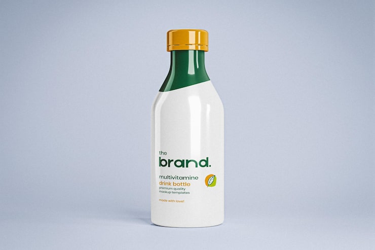 PSD modèle de bouteille de boisson multivitaminique