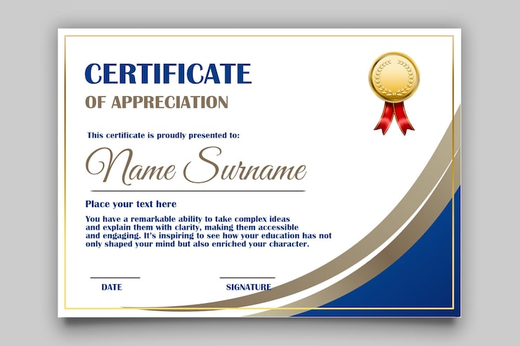 PSD modèle de certificat élégant en gradient