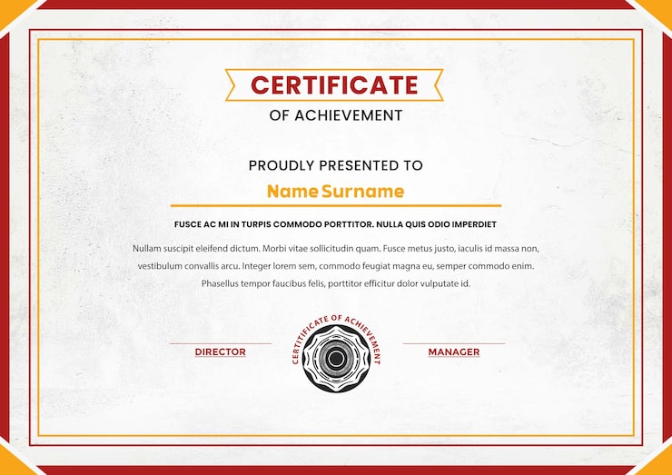PSD modèle de certificat de réussite professionnel