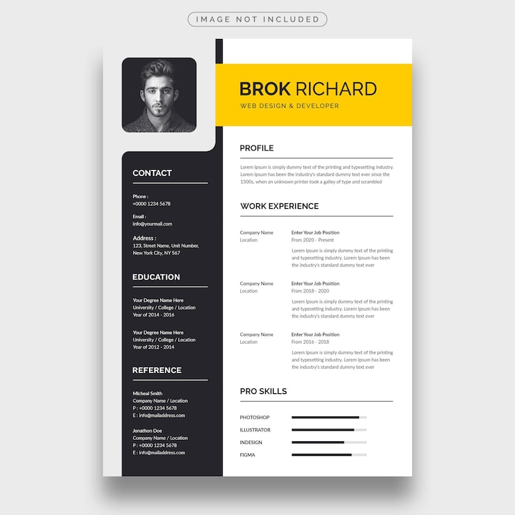 PSD modèle de cv ou cv créatif et moderne