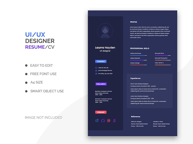 PSD modèle de cv