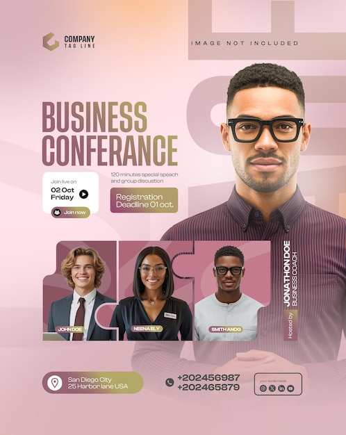PSD modèle de flyer de conférence d'affaires