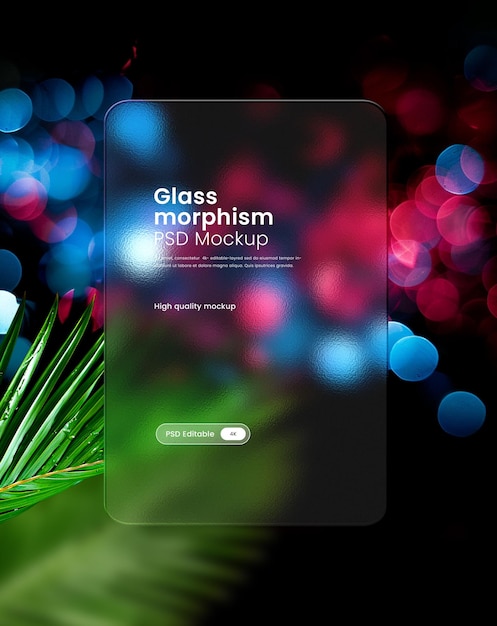 PSD modèle de présentation du morphisme de verre de l'interface de l'application