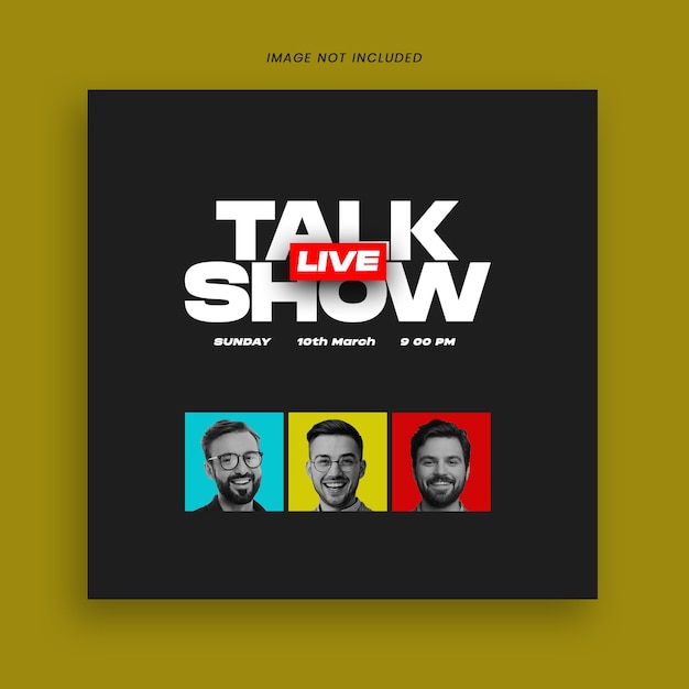 PSD modèle de publication instagram de diffusion en direct de talk-show d'affaires