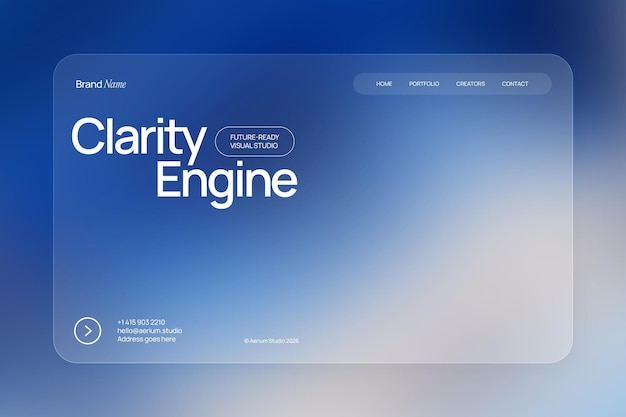 PSD modello di design ui glassmorphism moderno