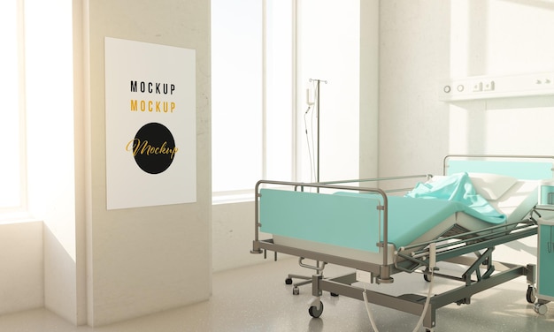 PSD modello di poster della stanza d'ospedale