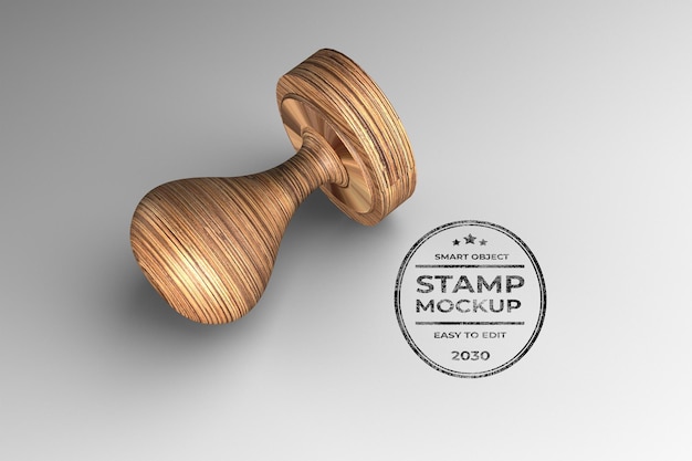 PSD modello di rendering 3d mockup timbro