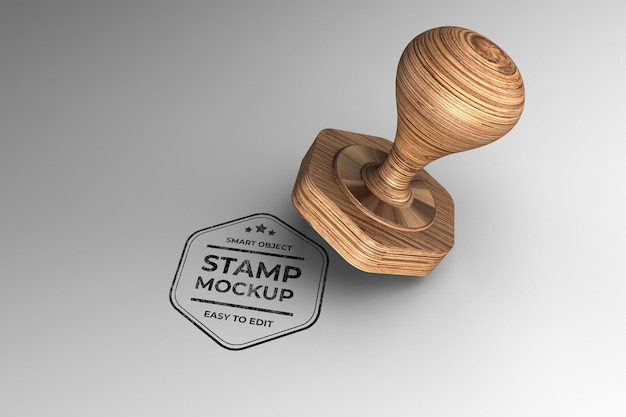 PSD modello di rendering 3d mockup timbro