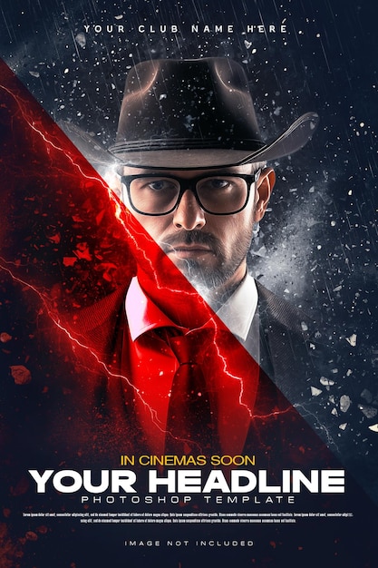 PSD modelo de design de pôster de filme