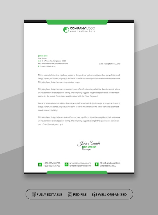PSD modelo de papel de carta profissional para empresas