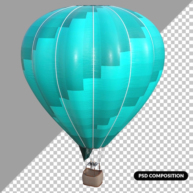 PSD mongolfiera isolata rendering 3d