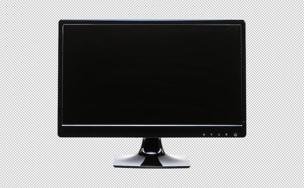 PSD monitor de computador preto com ecrã em branco