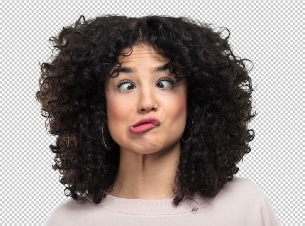 PSD mujer joven loca y gritando