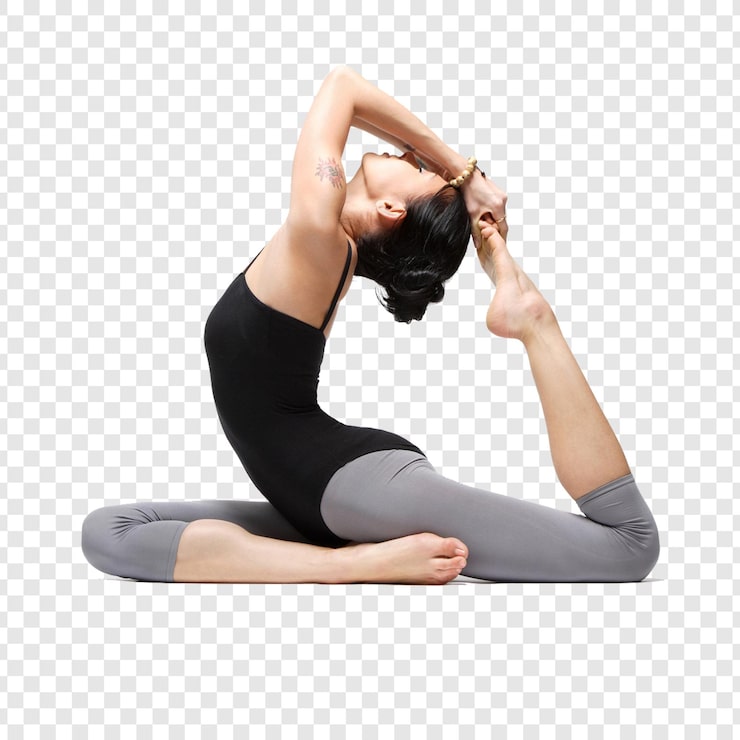 PSD mujer en postura de yoga