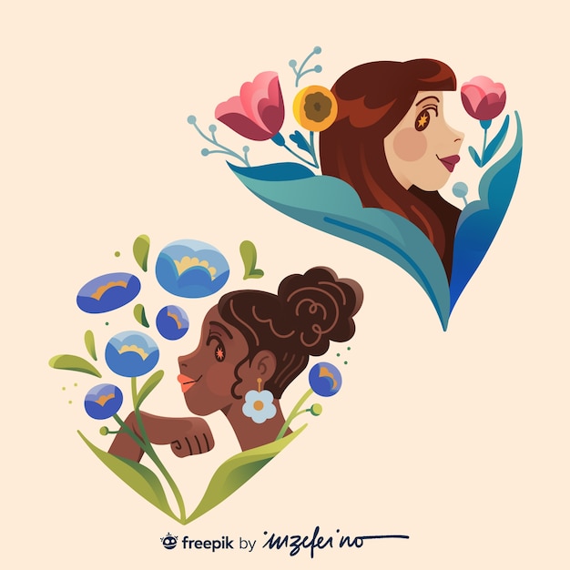 PSD mujeres en flores