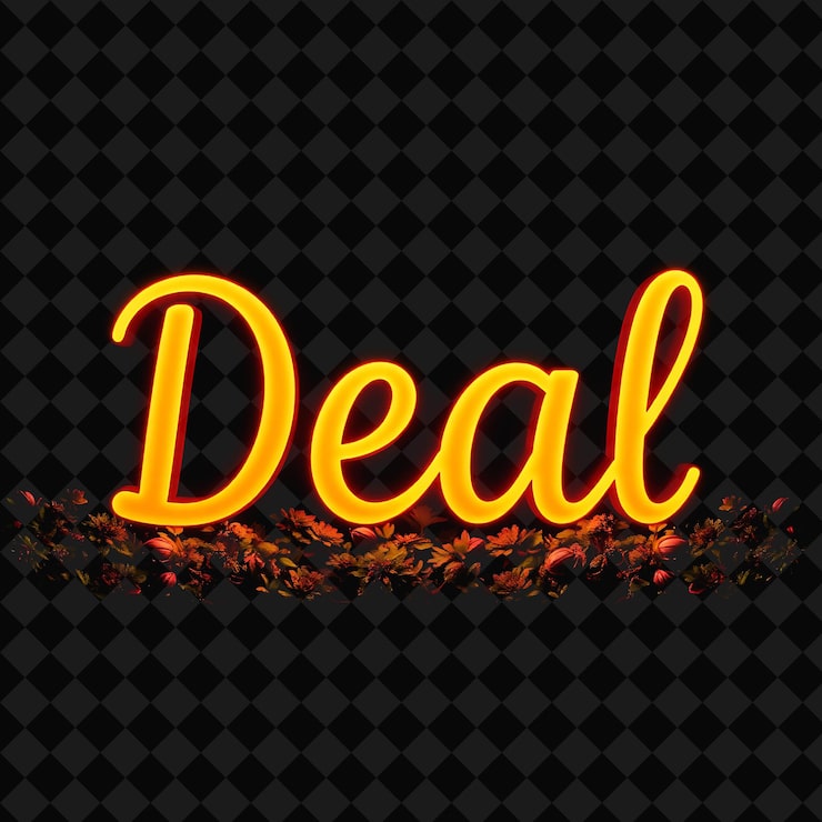PSD neonový nápis s nápisem deal on it