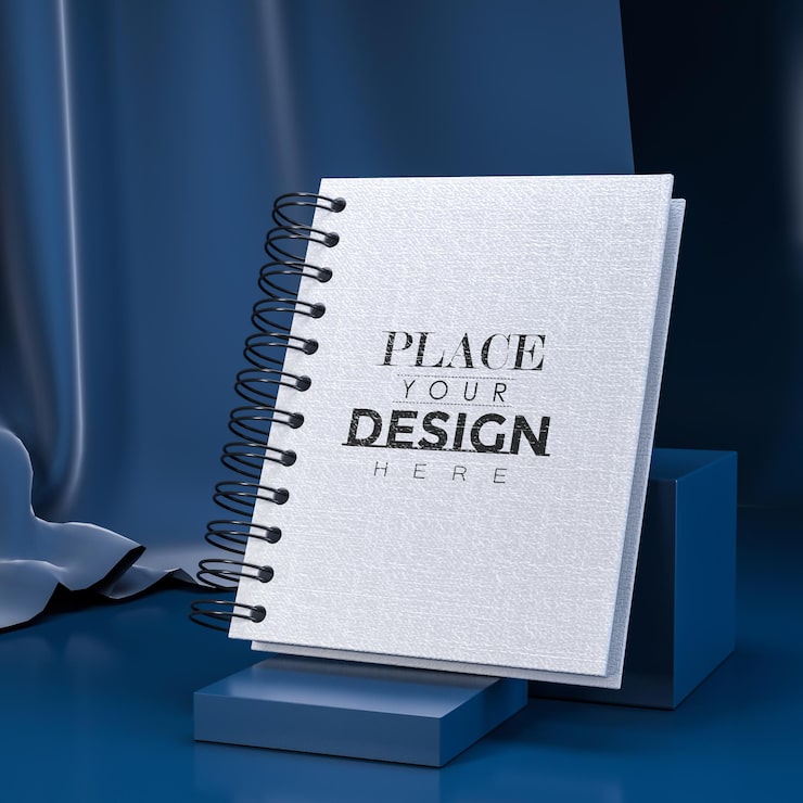 PSD notebook com espaço de trabalho mockup