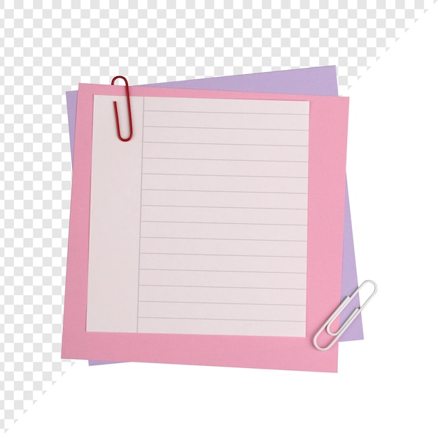 PSD notes empilées avec des trombones