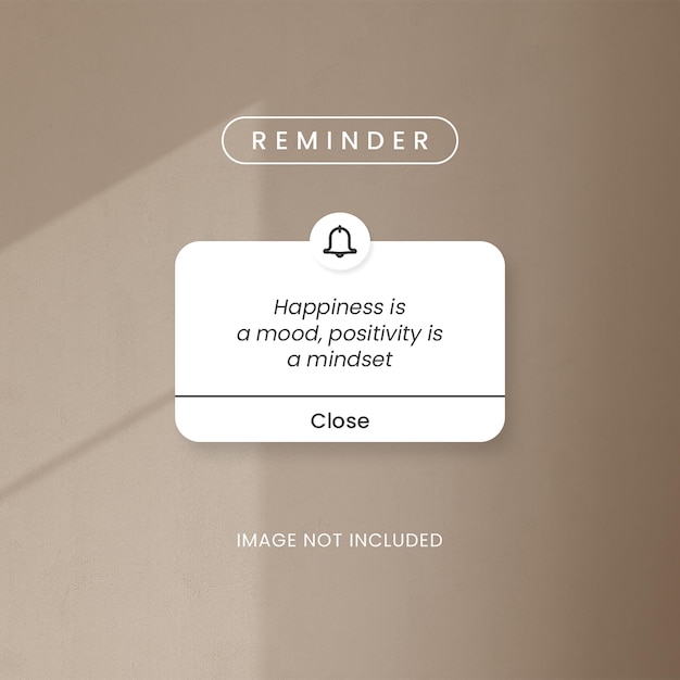PSD notificação de lembrete do psd pop up design de modelo para mídia social e postagem no instagram