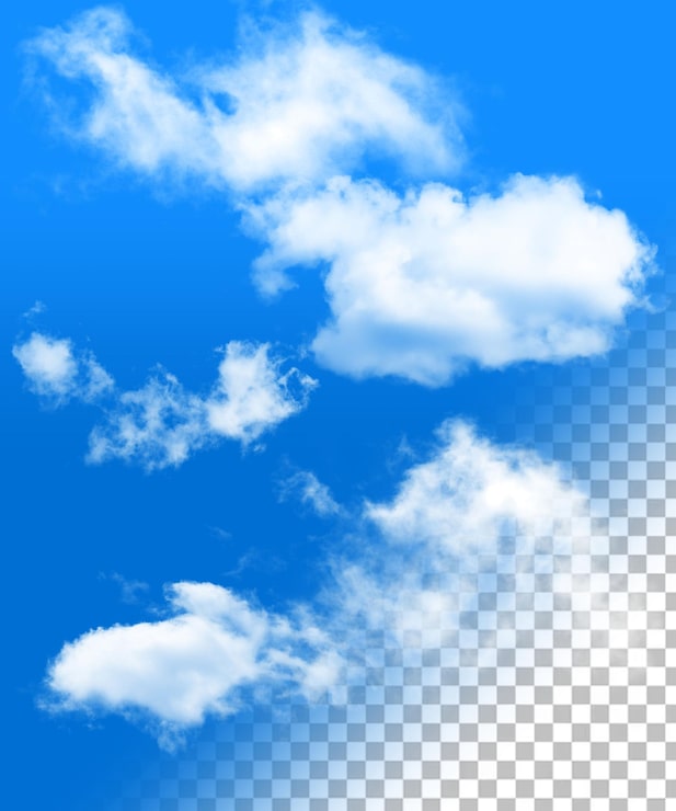 PSD nube png transparente en psd, renderizado 3d