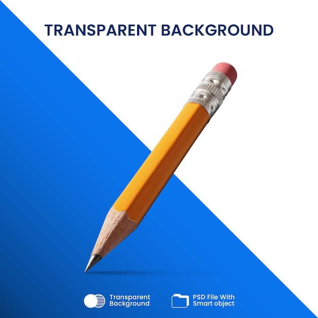 PSD objet à crayon transparent