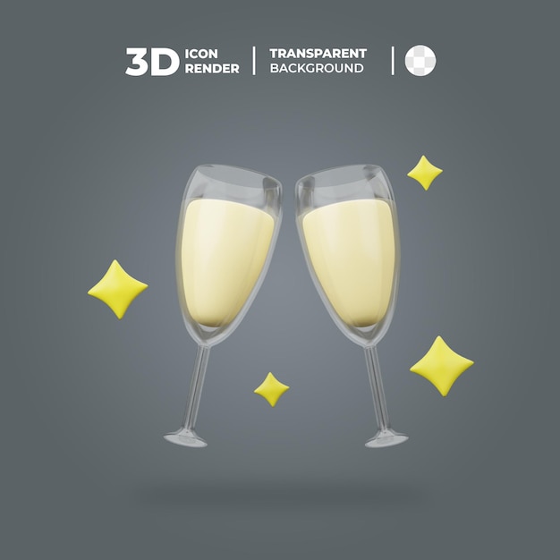 PSD objeto 3d champán