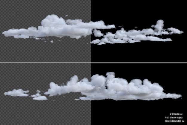PSD oblaka pokrývají izolovaný 3d render