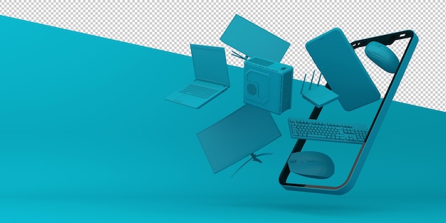 PSD online shopping rendu 3d de l'application mobile informatique informatique