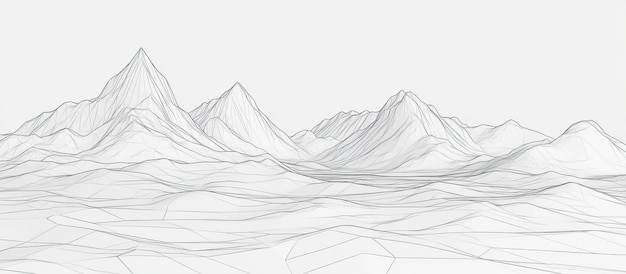PSD paesaggio di wireframe mountain
