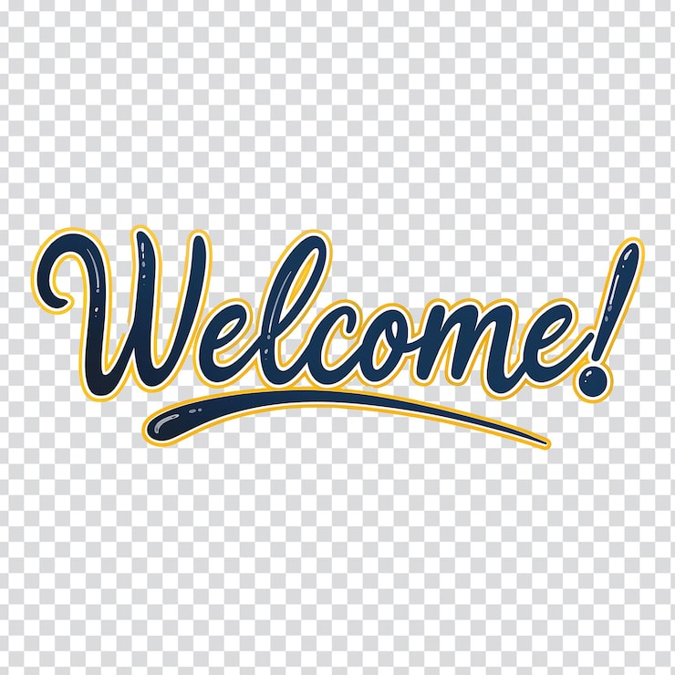PSD un panneau jaune de bienvenue avec une bienvenue