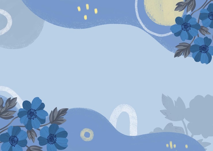 PSD papel pintado sin costuras de flores azules simples